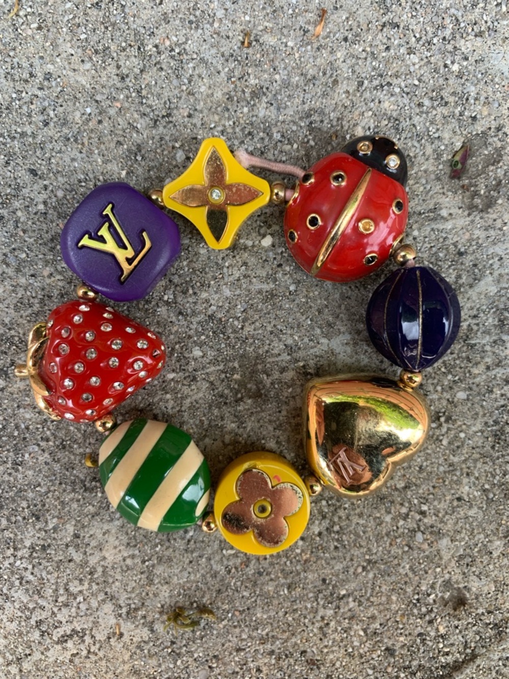 Louis Vuitton Fraise Strawberry Ladybug Charm Bracelet
